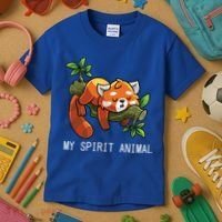 Red Panda Lazy Spirit Animal Gift Kids T-Shirt thumb 3