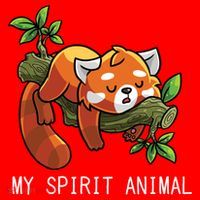 Red Panda Lazy Spirit Animal Gift Santa Hat thumb 1