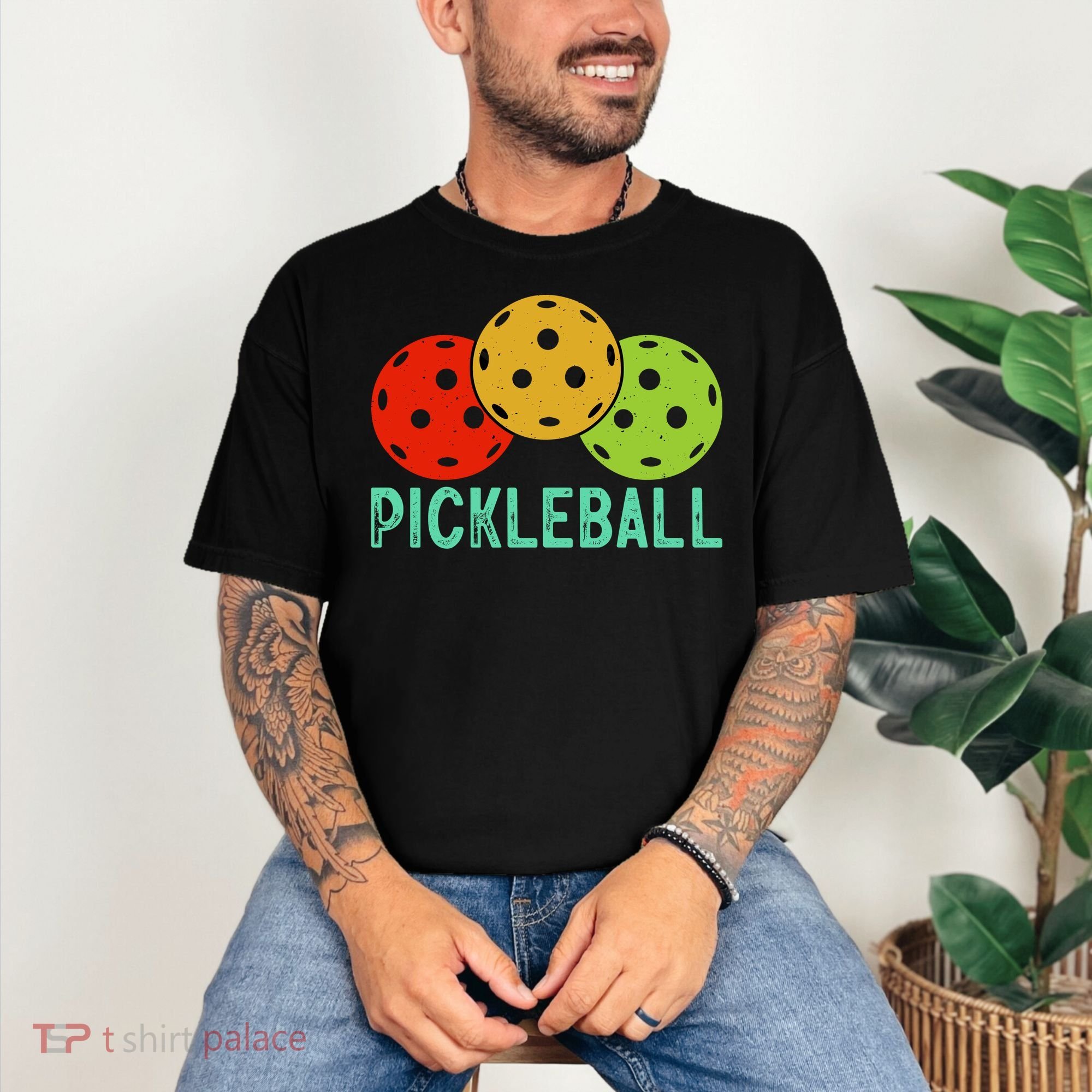Retro Pickleball Logo Comfort Colors T-Shirt