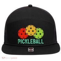 Retro Pickleball Logo 7 Panel Mesh Trucker Snapback Hat thumb 0