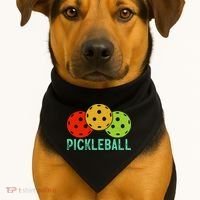 Retro Pickleball Logo USA-Made Doggie Bandana thumb 1
