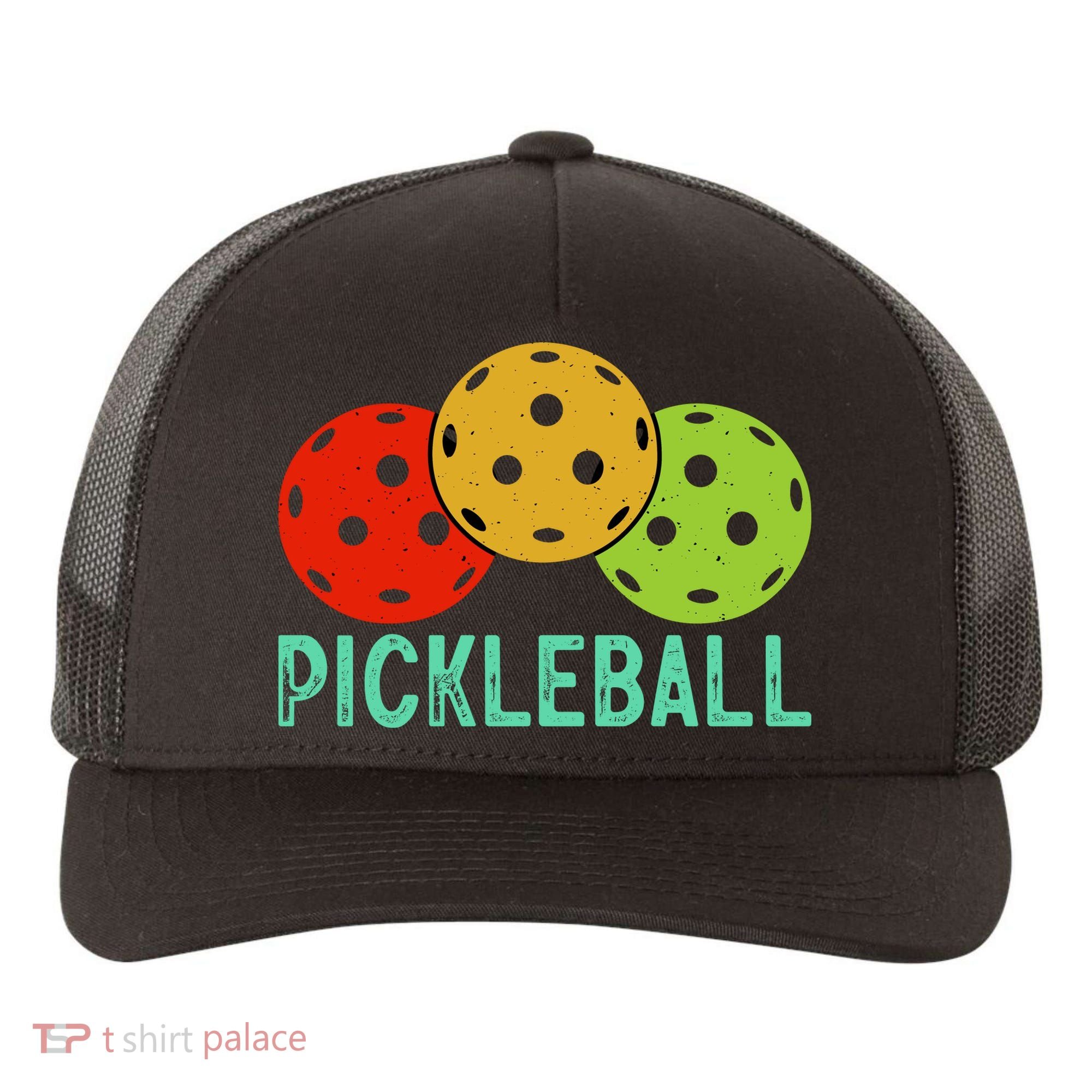 Retro Pickleball Logo Yupoong Adult 5-Panel Trucker Hat