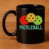 Retro Pickleball Logo 11oz C Handle Ceramic Mug thumb 4