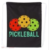 Retro Pickleball Logo Drawstring Bag thumb 0
