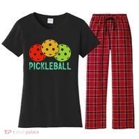 Retro Pickleball Logo Women's Flannel Pajama Set thumb 0