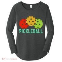 Retro Pickleball Logo Women's Perfect Tri Tunic Long Sleeve Shirt thumb 0