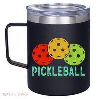 Retro Pickleball Logo 12oz Stainless Steel Coffee Mug thumb 2