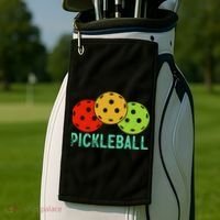 Retro Pickleball Logo Golf Towel thumb 2
