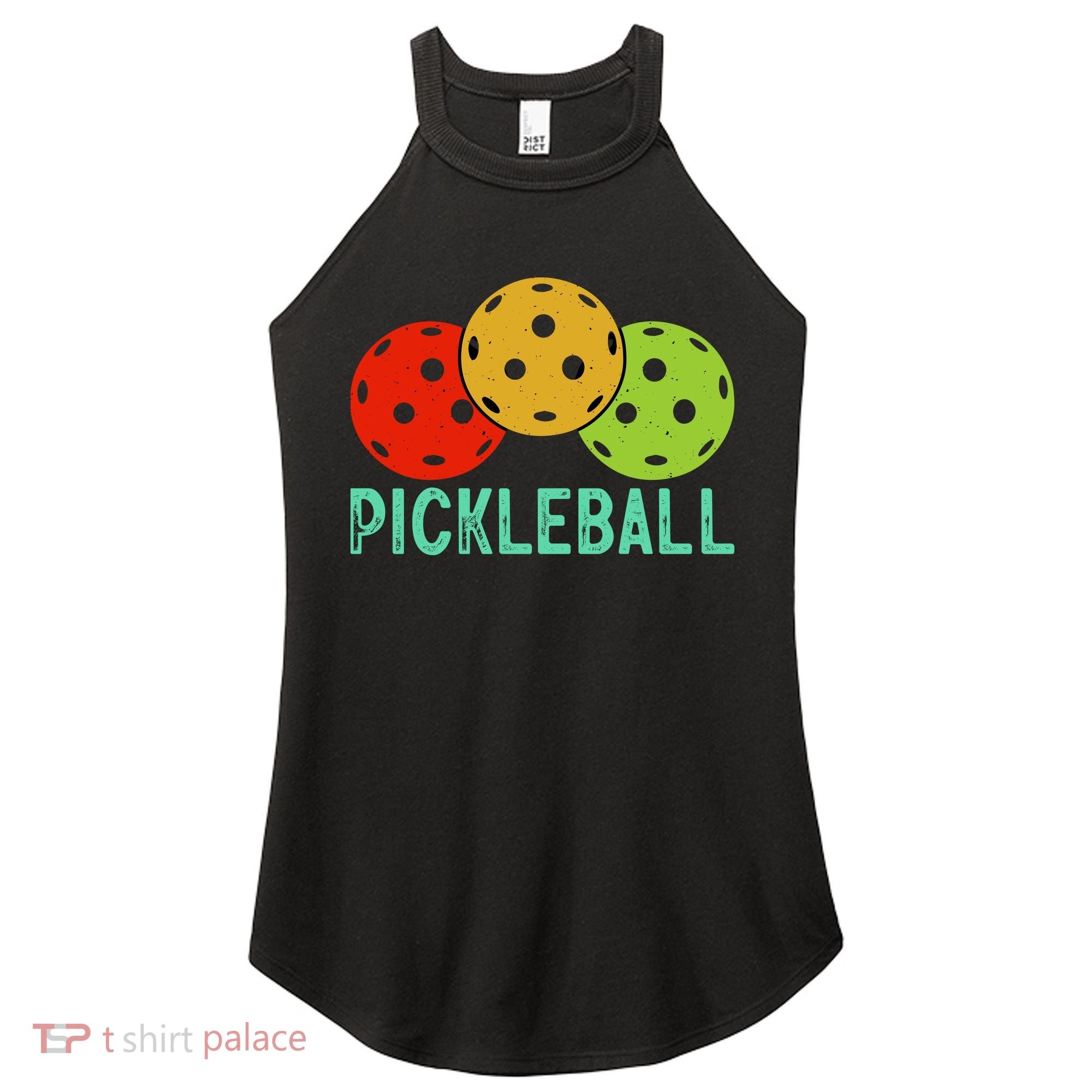 Retro Pickleball Logo Women's Perfect Tri Rocker Tank