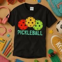 Retro Pickleball Logo Kids T-Shirt thumb 3