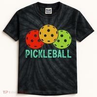 Retro Pickleball Logo Kids Tie-Dye T-Shirt thumb 0