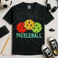 Retro Pickleball Logo Kids Tie-Dye T-Shirt thumb 2