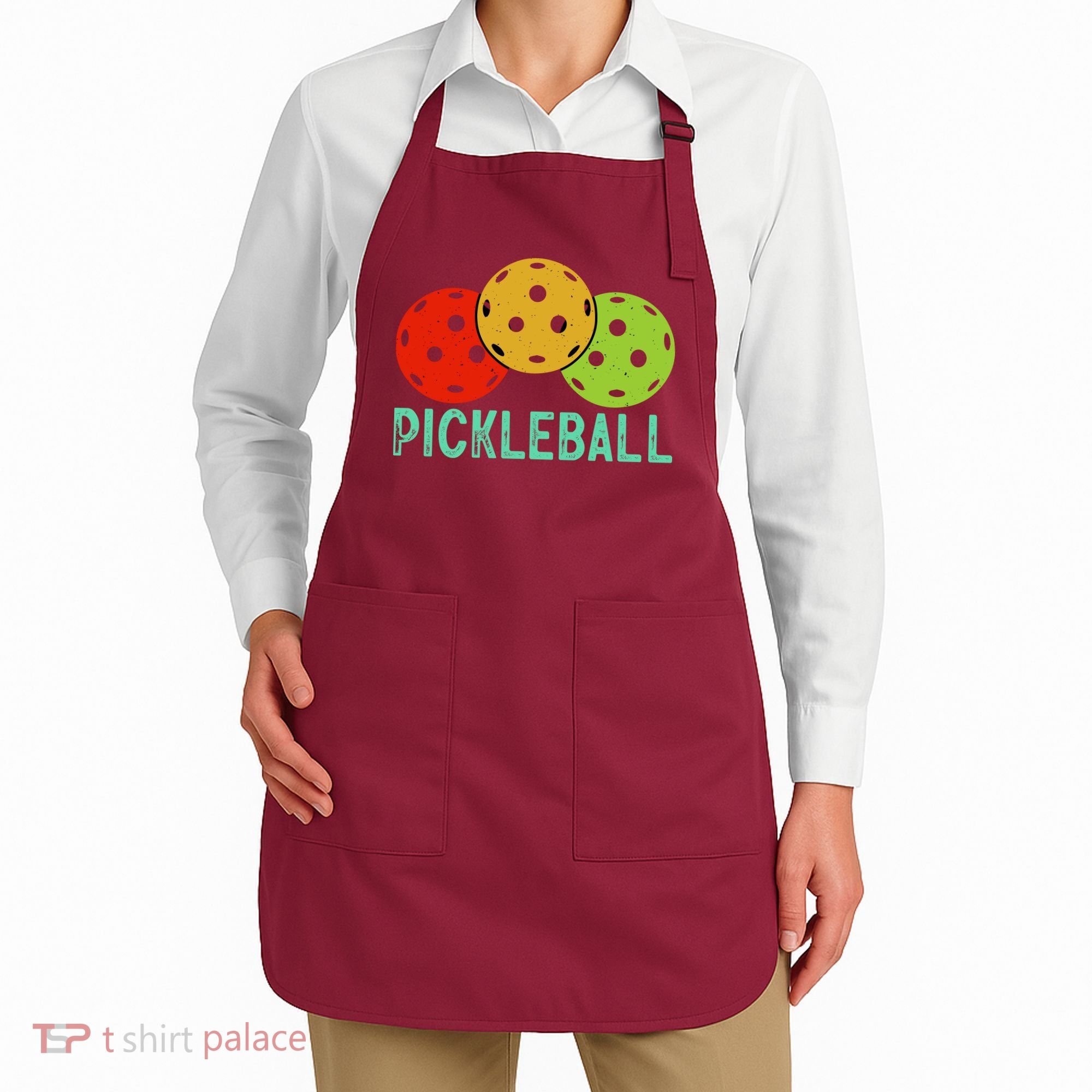 Retro Pickleball Logo Apron
