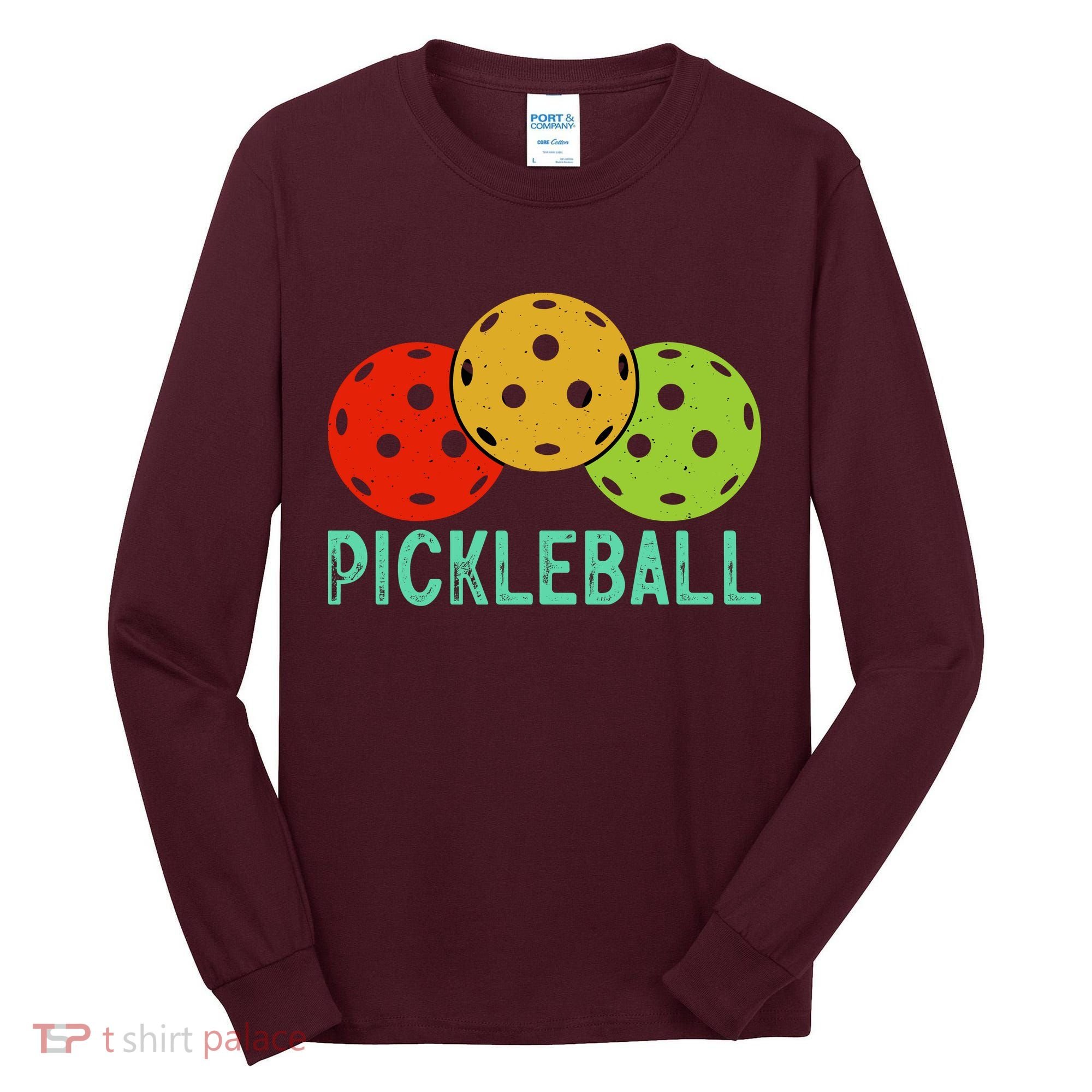 Retro Pickleball Logo Tall Long Sleeve Shirt