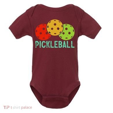 Retro Pickleball Logo Baby Bodysuit