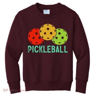 Retro Pickleball Logo Kids Sweatshirt
