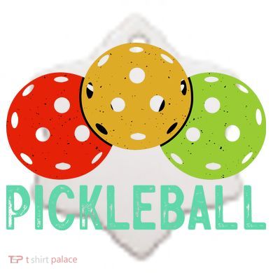 Retro Pickleball Logo Ceramic Ornament