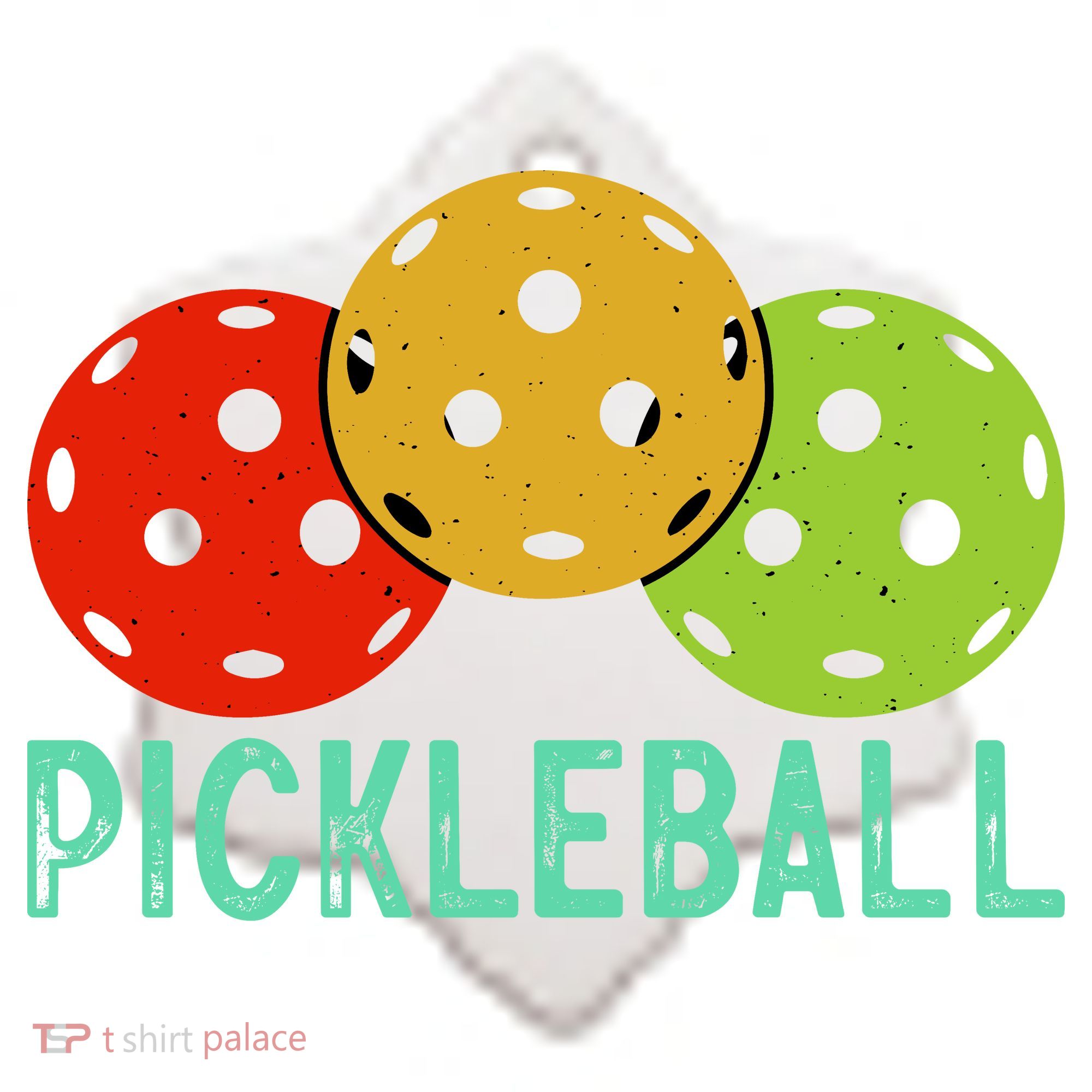 Retro Pickleball Logo Ceramic Ornament