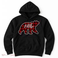 Red Plaid Little Bear Matching Family Group Gift Hoodie thumb 0