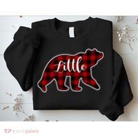 Red Plaid Little Bear Matching Family Group Gift Sweatshirt thumb 2