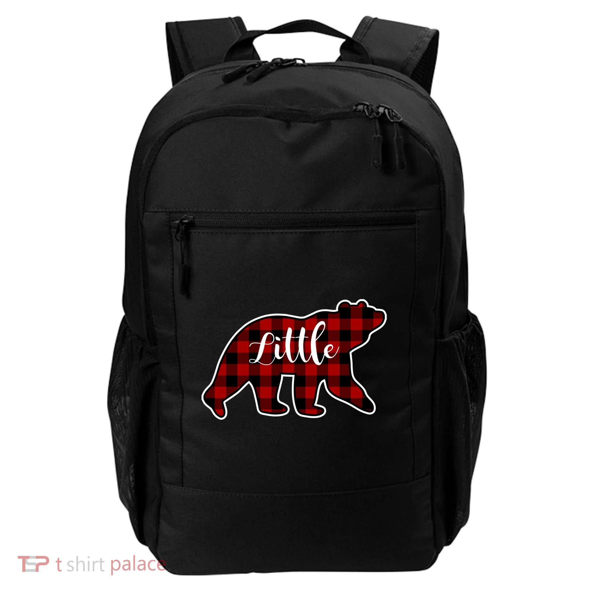 Red Plaid Little Bear Matching Family Group Gift Backpack