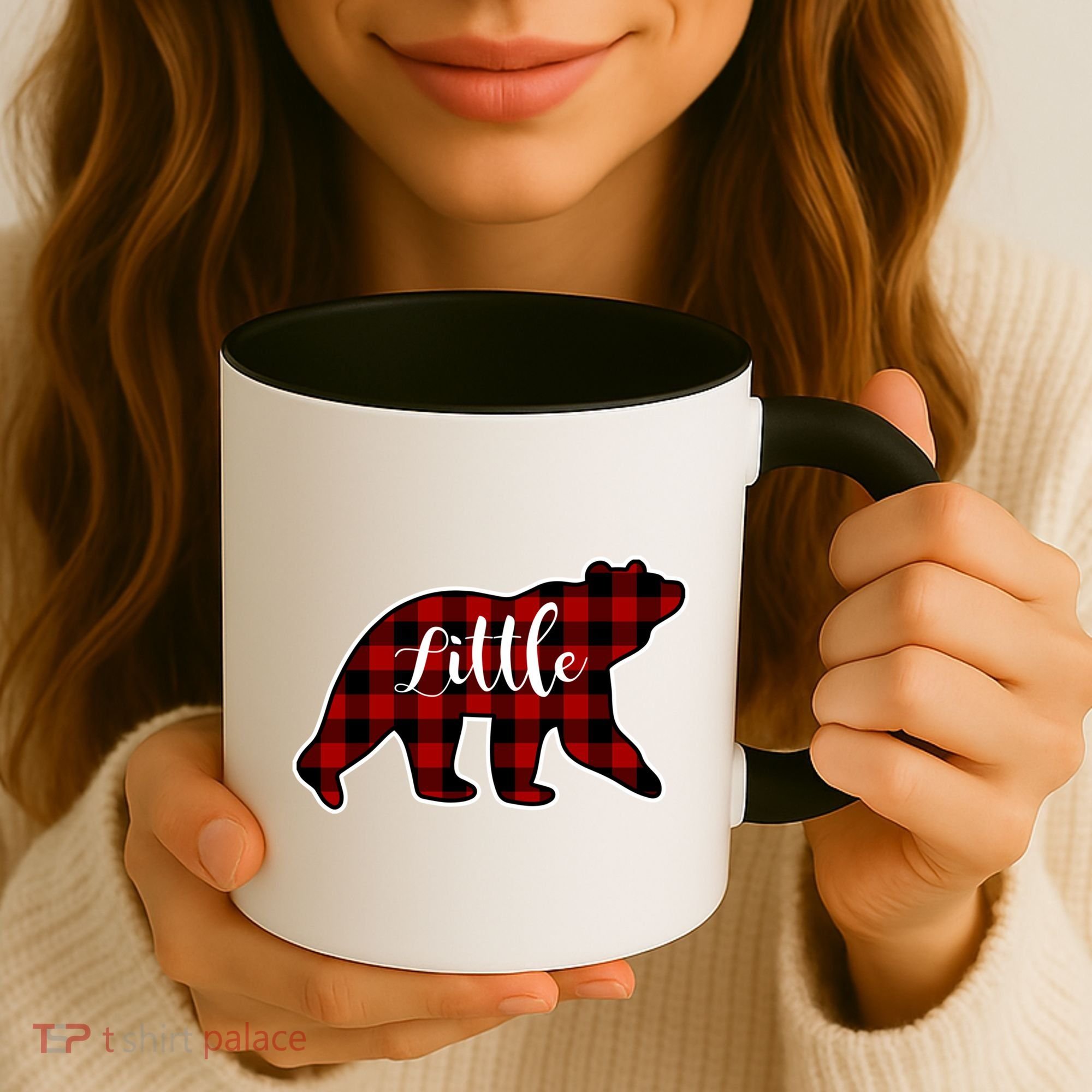 Red Plaid Little Bear Matching Family Group Gift Coffee Mug