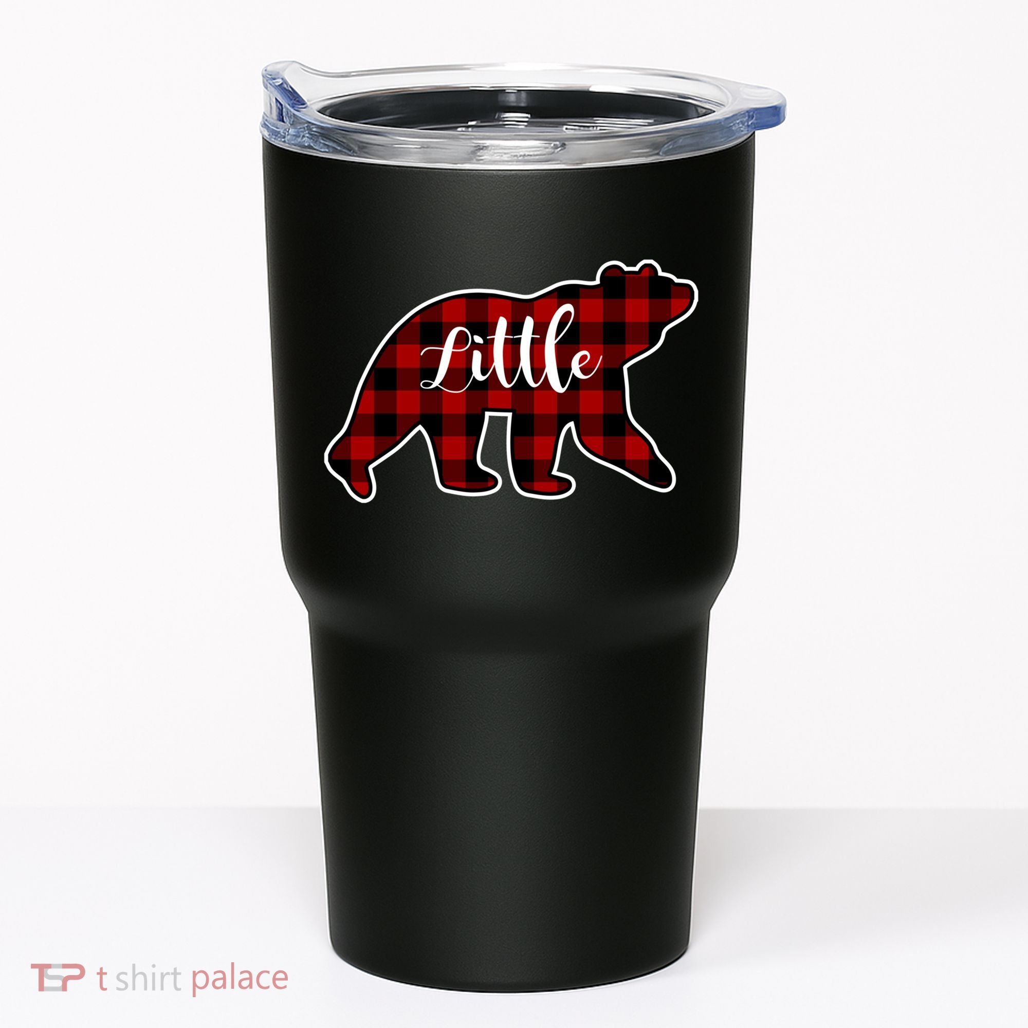 Red Plaid Little Bear Matching Family Group Gift Tumbler