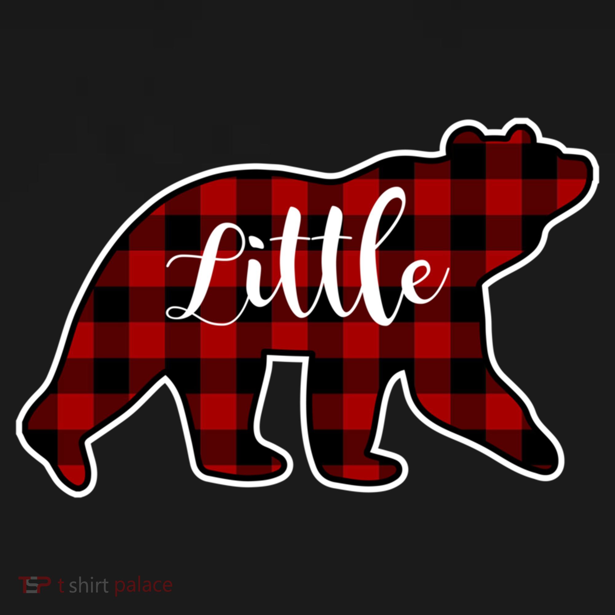 Red Plaid Little Bear Matching Family Group Gift Mousepad