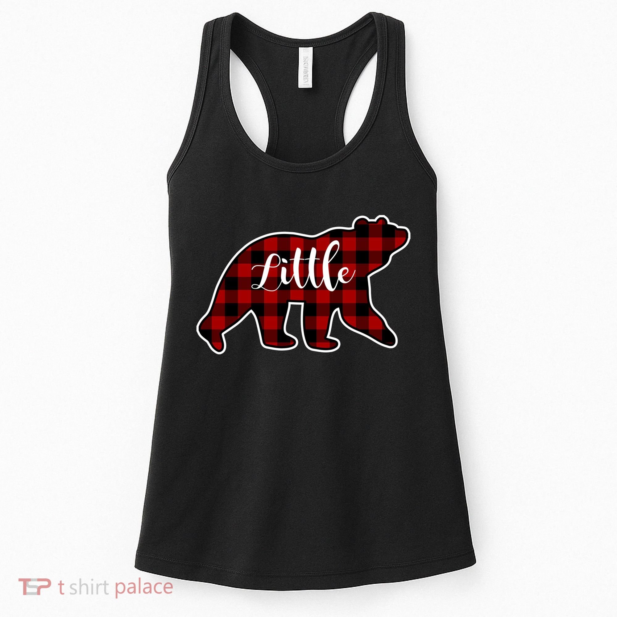 Red Plaid Little Bear Matching Family Group Gift Women's Tank Top