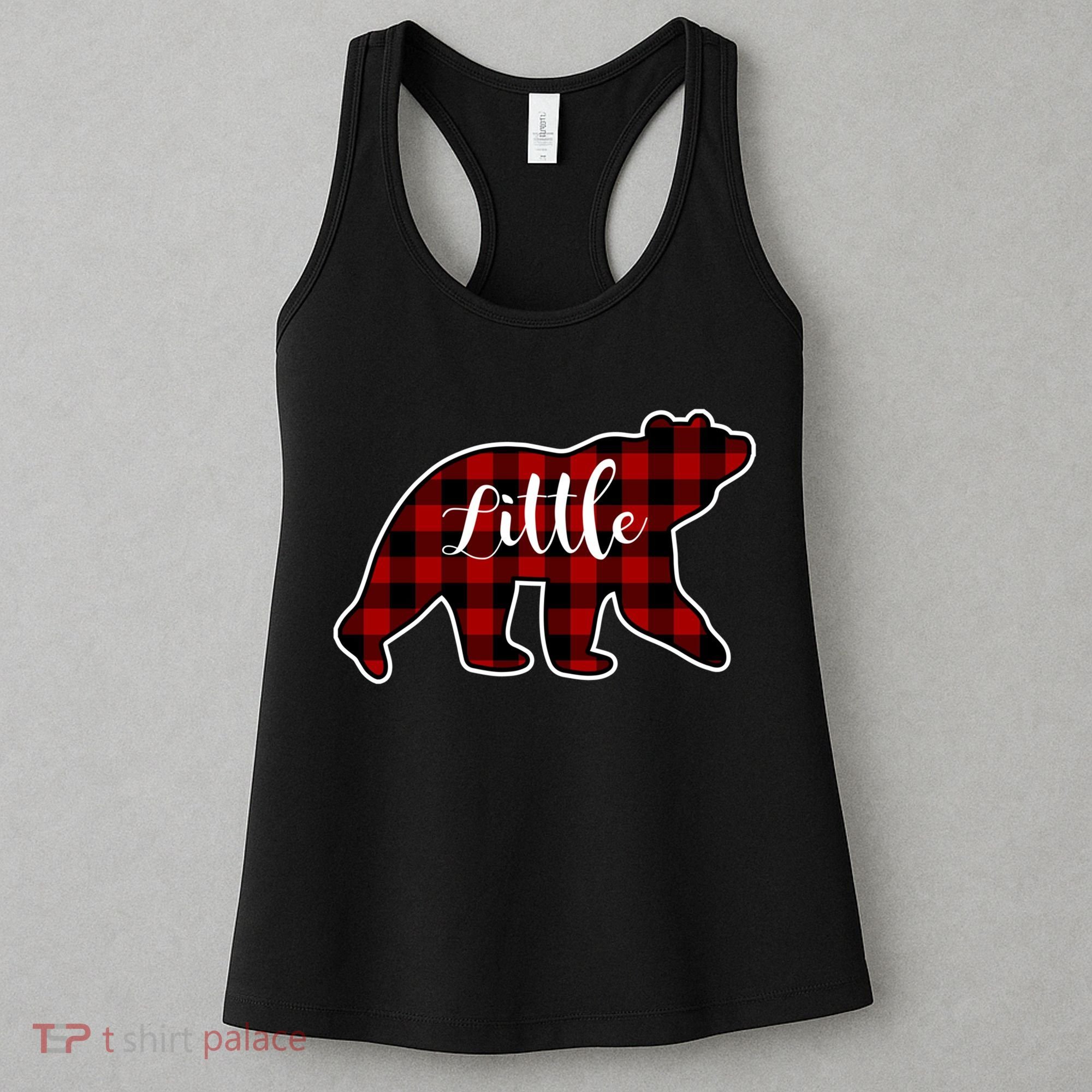 Red Plaid Little Bear Matching Family Group Gift Women's Tank Top