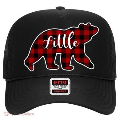 Red Plaid Little Bear Matching Family Group Gift Hat