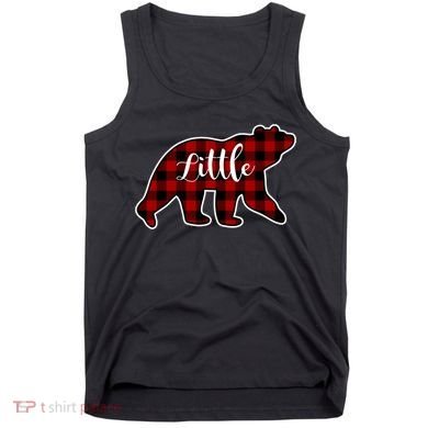 Red Plaid Little Bear Matching Family Group Gift Tank Top