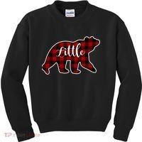 Red Plaid Little Bear Matching Family Group Gift Kids Sweatshirt thumb 0