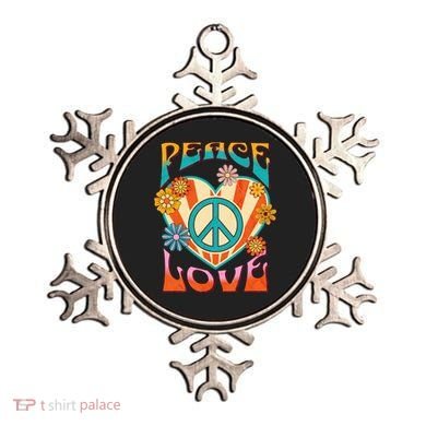 Retro Peace Love Peace Sign 60s 70s Hippie Style Ornament