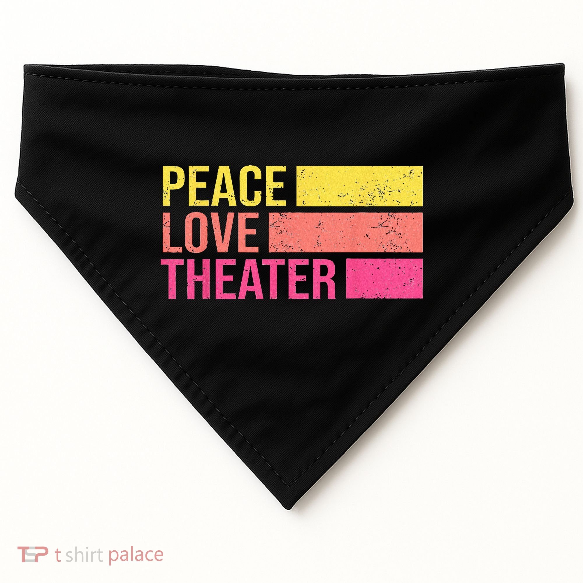 Retro Peace Love Theater For Actor & Actress USA-Made Doggie Bandana