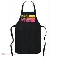 Retro Peace Love Theater For Actor & Actress Apron thumb 0