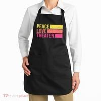 Retro Peace Love Theater For Actor & Actress Apron thumb 2