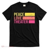 Retro Peace Love Theater For Actor & Actress T-Shirt thumb 0