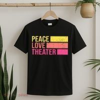 Retro Peace Love Theater For Actor & Actress T-Shirt thumb 2