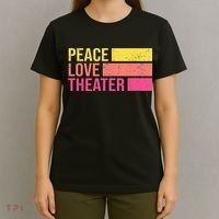 Retro Peace Love Theater For Actor & Actress T-Shirt thumb 4