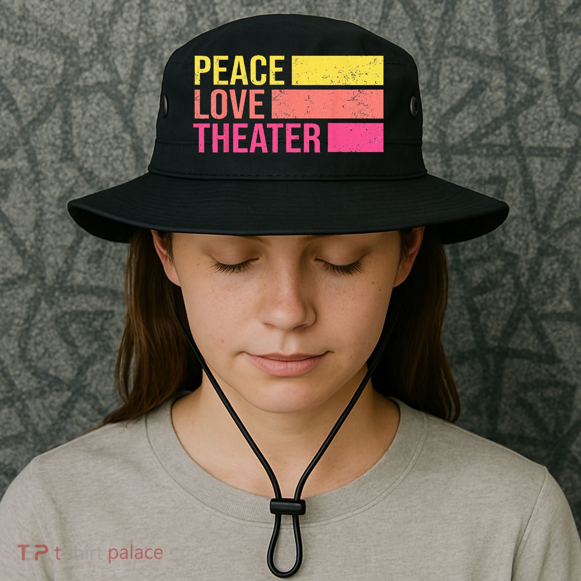 Retro Peace Love Theater For Actor & Actress Bucket Hat