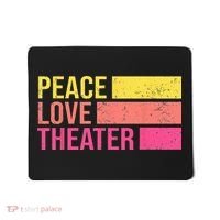 Retro Peace Love Theater For Actor & Actress Mousepad thumb 0