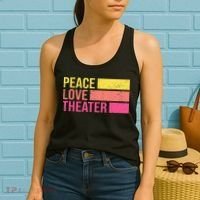 Retro Peace Love Theater For Actor & Actress Women's Tank Top thumb 2