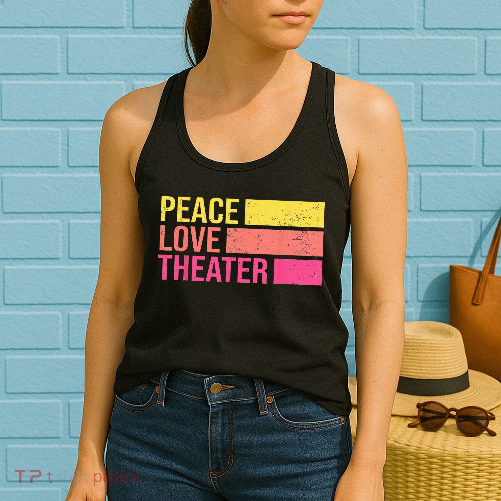 Retro Peace Love Theater For Actor & Actress Women's Tank Top