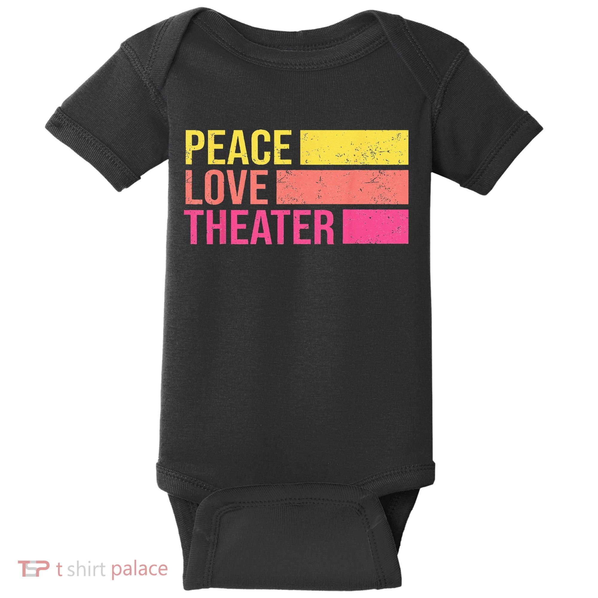 Retro Peace Love Theater For Actor & Actress Baby Bodysuit