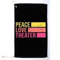 Retro Peace Love Theater For Actor & Actress Golf Towel thumb 0