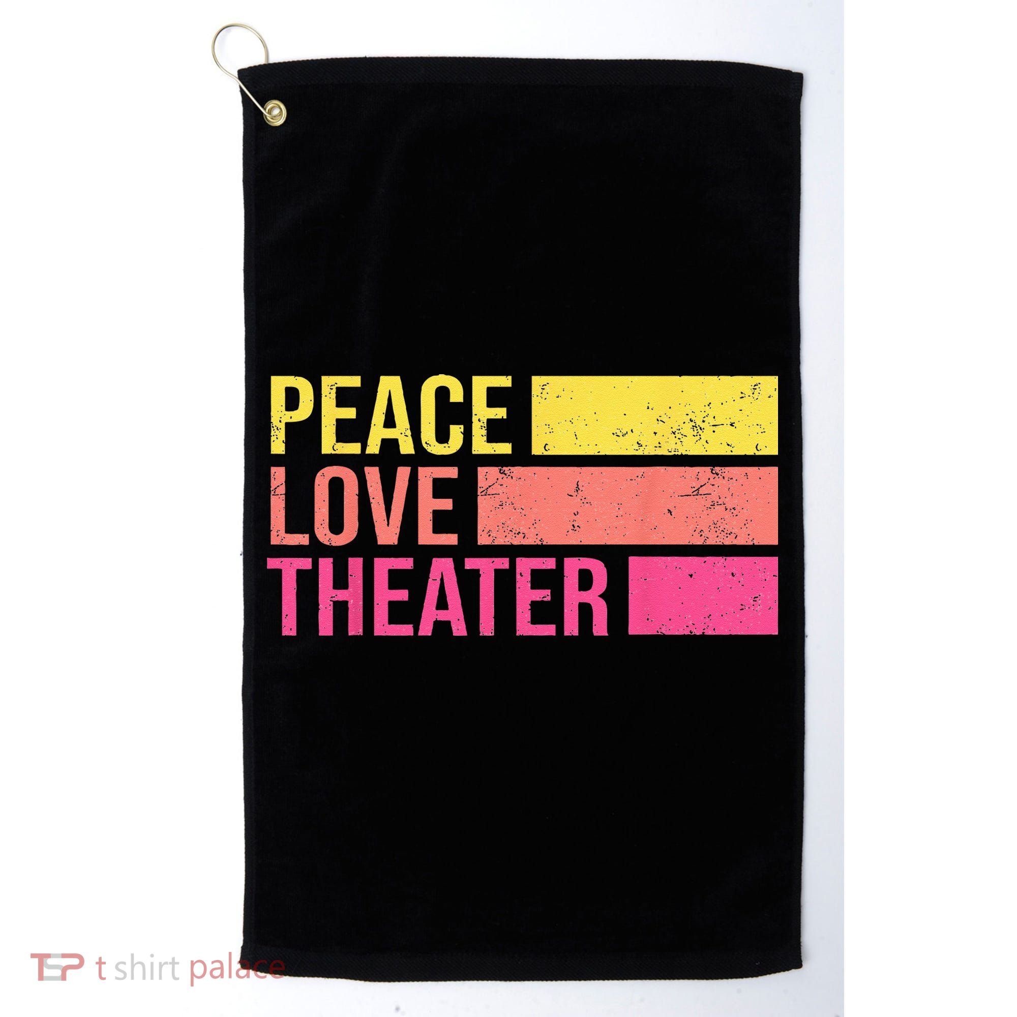Retro Peace Love Theater For Actor & Actress Golf Towel
