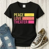 Retro Peace Love Theater For Actor & Actress Women's T-Shirt thumb 3