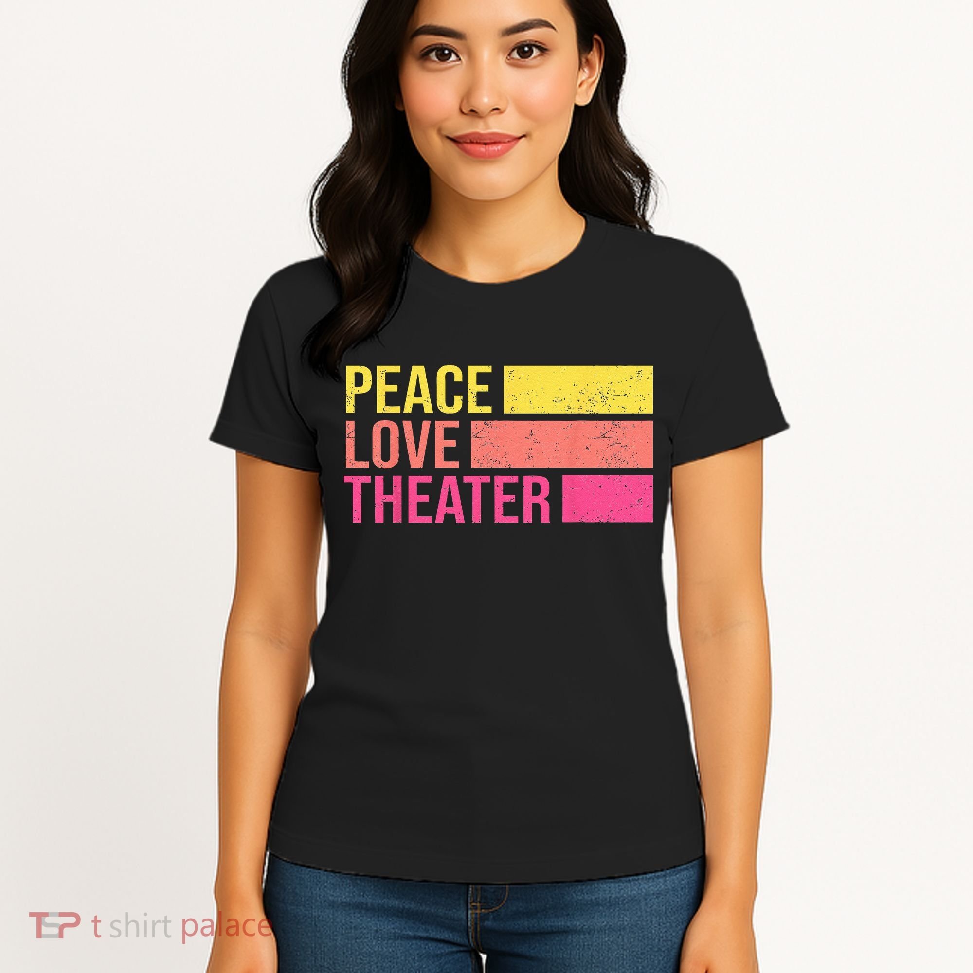 Retro Peace Love Theater For Actor & Actress Women's T-Shirt