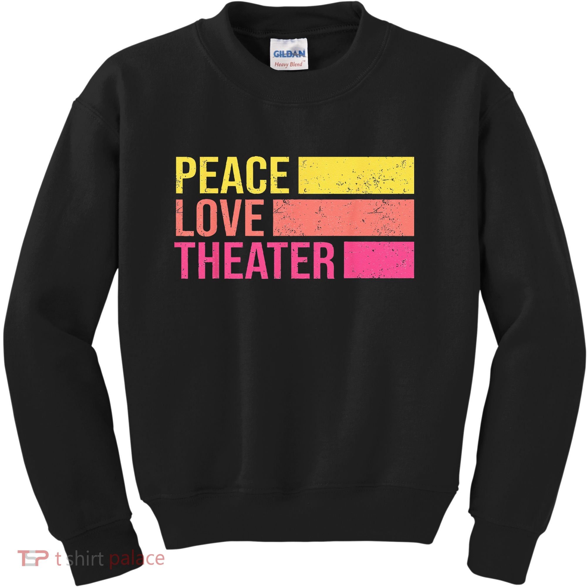 Retro Peace Love Theater For Actor & Actress Kids Sweatshirt